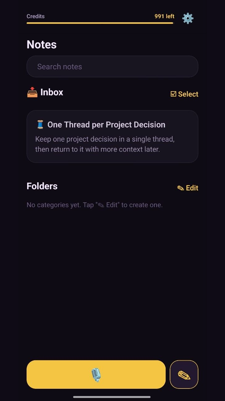 IdeaFold inbox