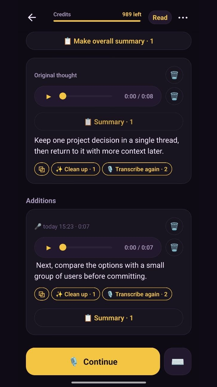 IdeaFold thread additions